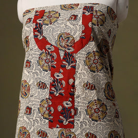 Beige - kalamkari cotton unstitched kurta material (2.6m)