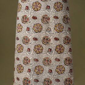 Beige - kalamkari cotton unstitched kurta material (2.6m)