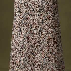 Beige Kalamkari Print Cotton Unstitched Kurta Material