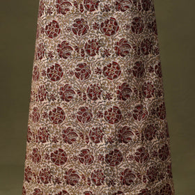 Beige Kalamkari Print Cotton Unstitched Kurta Material