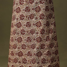 Beige Kalamkari Print Cotton Unstitched Kurta Material