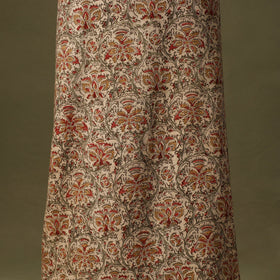 Beige Kalamkari Print Cotton Unstitched Kurta Material
