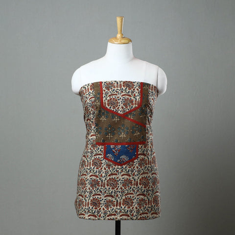  Beige Kalamkari Kurta Material Online in India