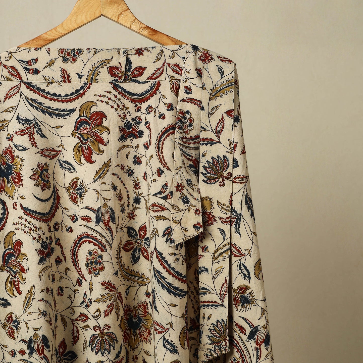 Beige - kalamkari cotton wrap around skirt 47 - handcrafted