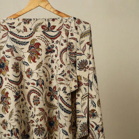 Beige - kalamkari cotton wrap around skirt 47 - handcrafted