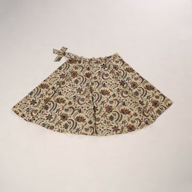 Beige - kalamkari cotton wrap around skirt 47 - handcrafted