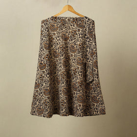 Beige - kalamkari cotton wrap around skirt 55 - handcrafted