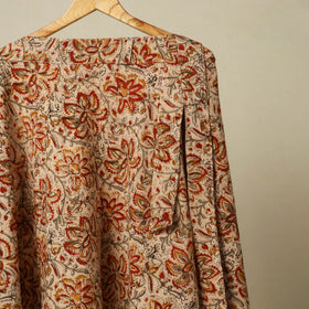 Beige - kalamkari cotton wrap around skirt 62 - handcrafted