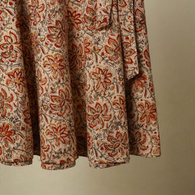 Beige - kalamkari cotton wrap around skirt 62 - handcrafted