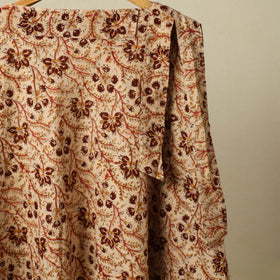 Beige - kalamkari cotton wrap around skirt 63 - handcrafted