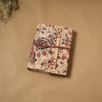 Kalamkari fabric cover handmade paper notebook with thread