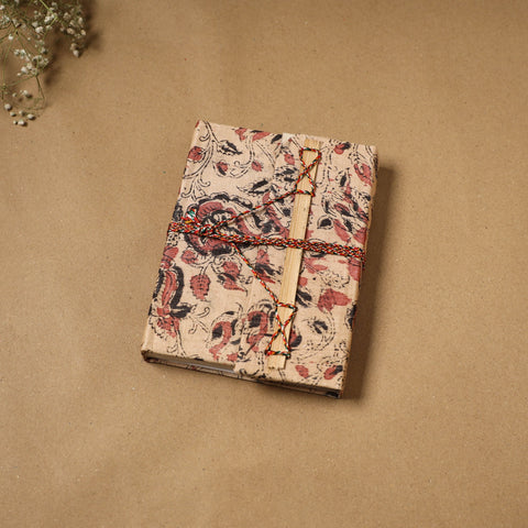 Kalamkari fabric cover handmade paper notebook with thread