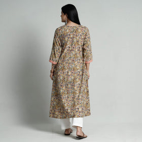 Buy Kalamkari Hand Block Printed Cotton Long Kurta Online at iTokri.com