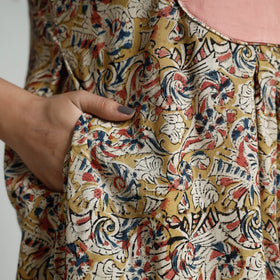 Buy Kalamkari Hand Block Printed Cotton Long Kurta Online at iTokri.com