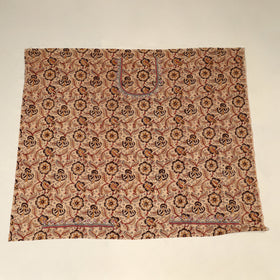 Beige Kalamkari Print Hand Embroidery Cotton Blouse Piece