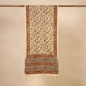 Buy Beige Kalamkari Print Handloom Cotton Mangalagiri Stole