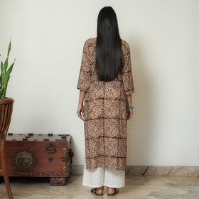 Kalamkari Block Print Mul Cotton Straight Kurta For Women
