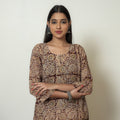 Kalamkari Block Print Mul Cotton Straight Kurta For Women