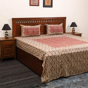 Kalamkari patchwork cotton bedsheet set 55 - handcrafted