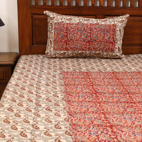 Kalamkari patchwork cotton bedsheet set 55 - handcrafted