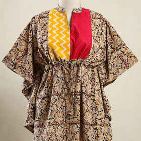 Beige - kalamkari patchwork cotton kaftan (short) 23