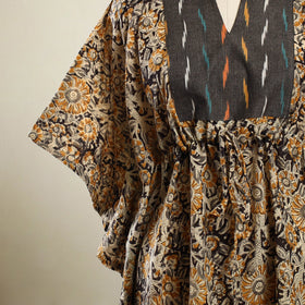 Beige - kalamkari patchwork cotton kaftan (short) 29