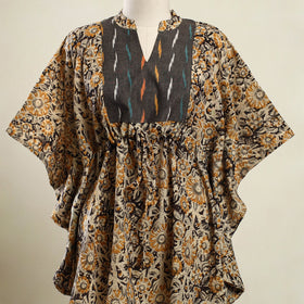 Beige - kalamkari patchwork cotton kaftan (short) 29