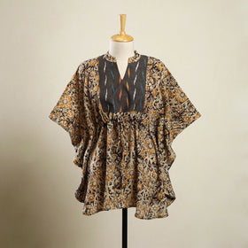 Beige - kalamkari patchwork cotton kaftan (short) 29