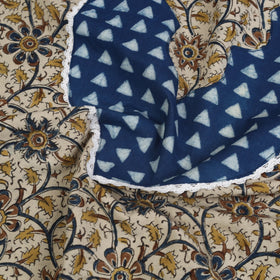 Buy Beige Kalamkari Print Patchwork Cotton Kurta Material