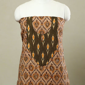 Beige - kalamkari patchwork cotton unstitched kurta
