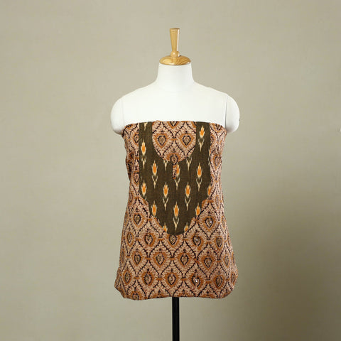 Beige - kalamkari patchwork cotton unstitched kurta