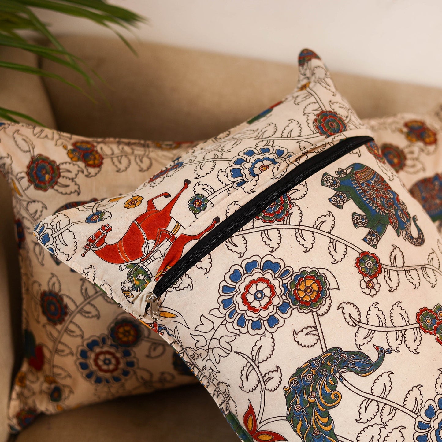 Kalamkari pillow cover (set of 2) 29 - handcrafted