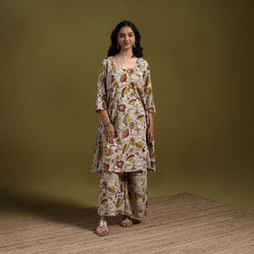 Kalamkari printed cotton 2pc kurta set for women 04