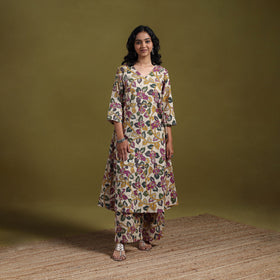 Kalamkari printed cotton 2pc kurta set for women 09