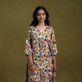 Kalamkari printed cotton 2pc kurta set for women 09
