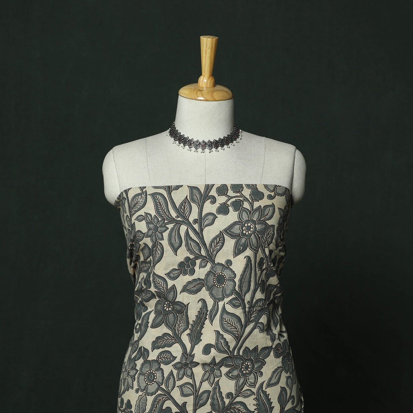 Kalamkari printed cotton 2pc unstitched dress material 01