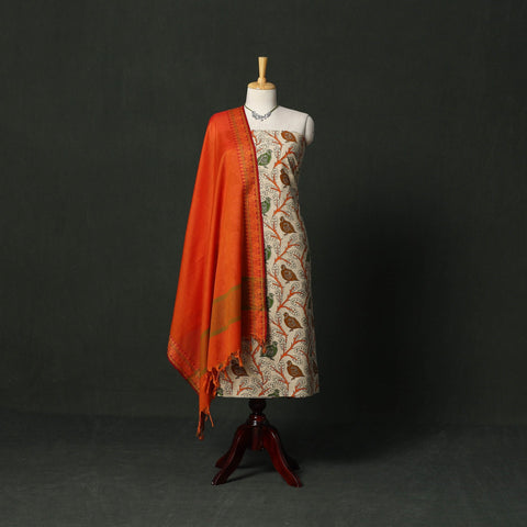 Kalamkari printed cotton 2pc unstitched dress material