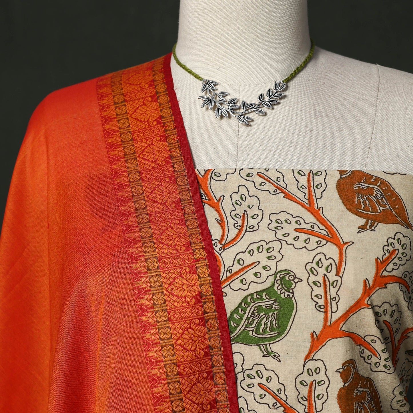 Kalamkari printed cotton 2pc unstitched dress material