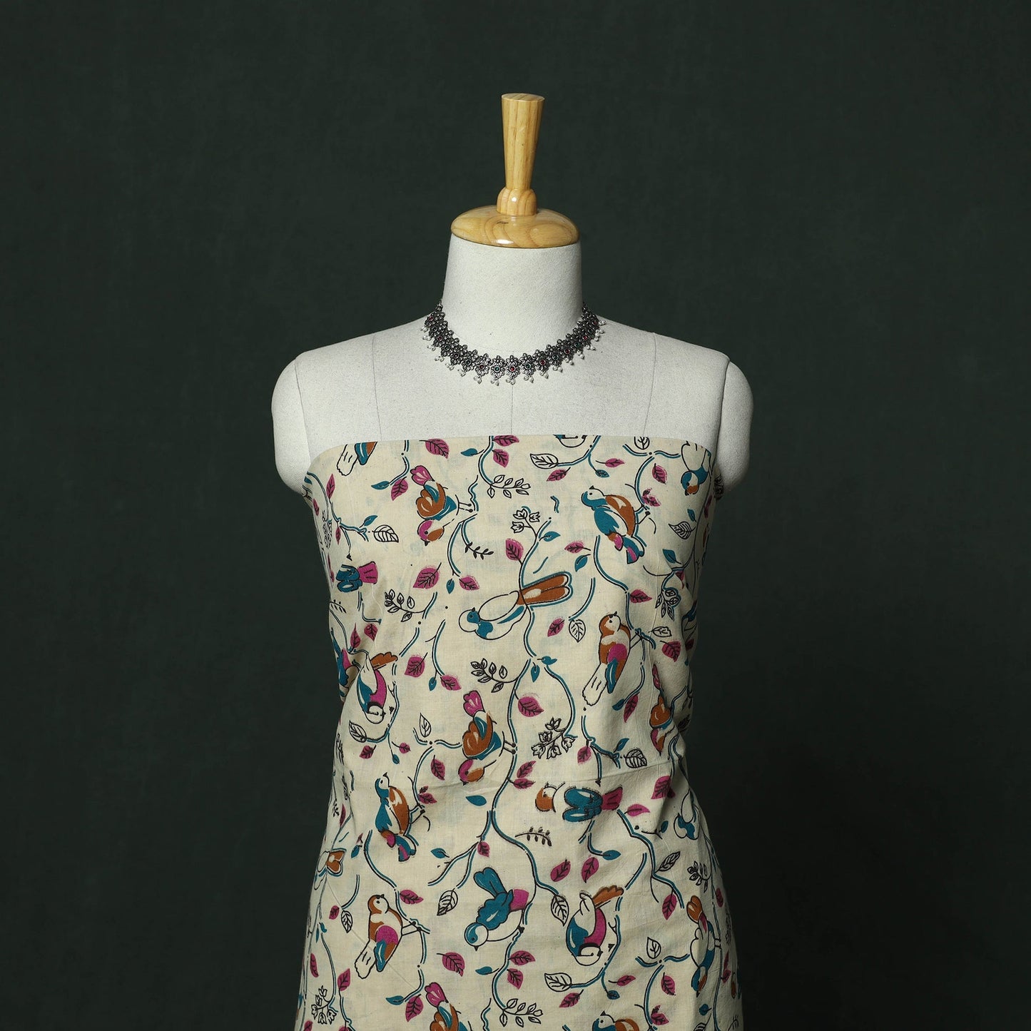 Kalamkari printed cotton 2pc unstitched dress material