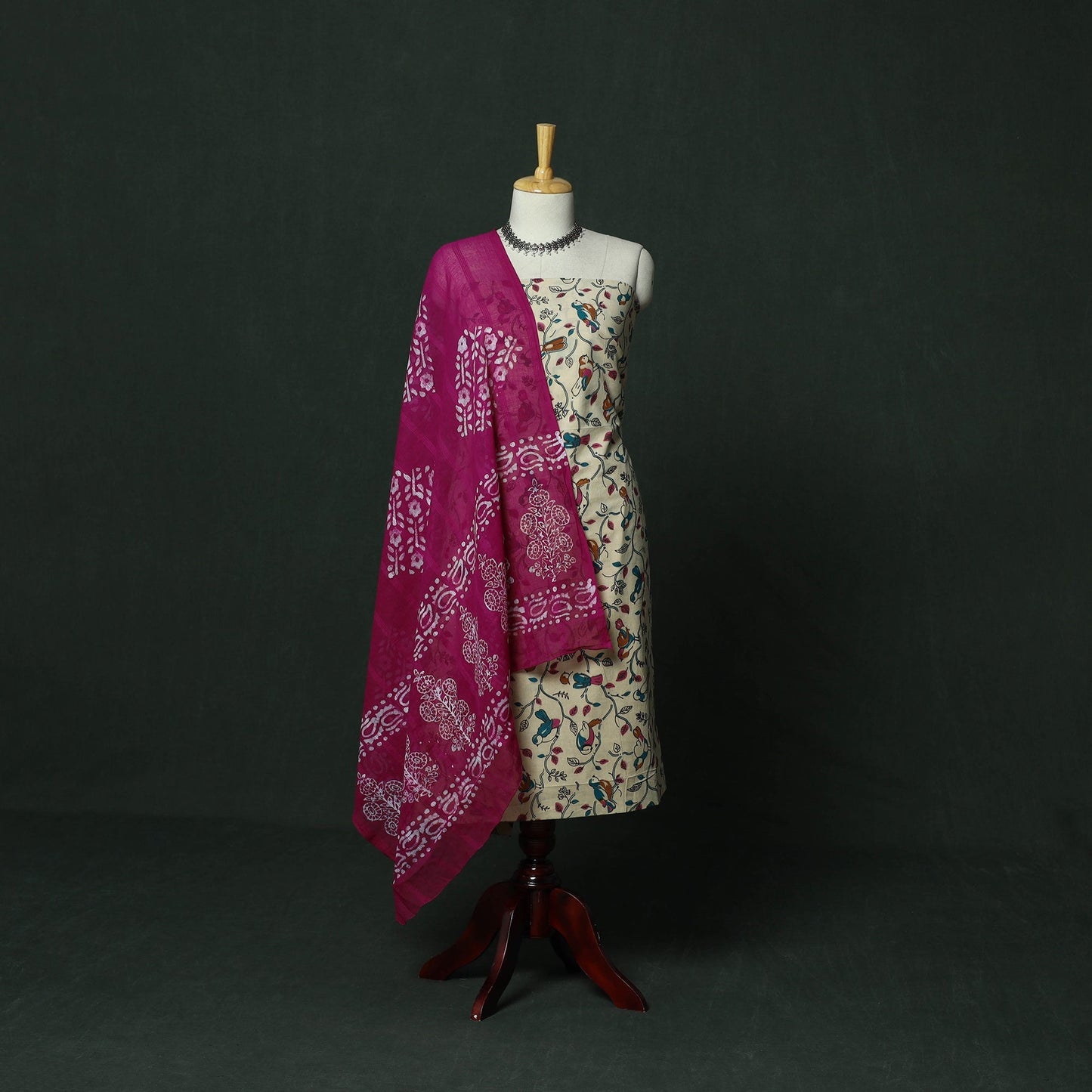 Kalamkari printed cotton 2pc unstitched dress material