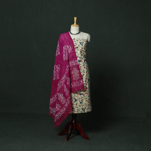 Kalamkari printed cotton 2pc unstitched dress material