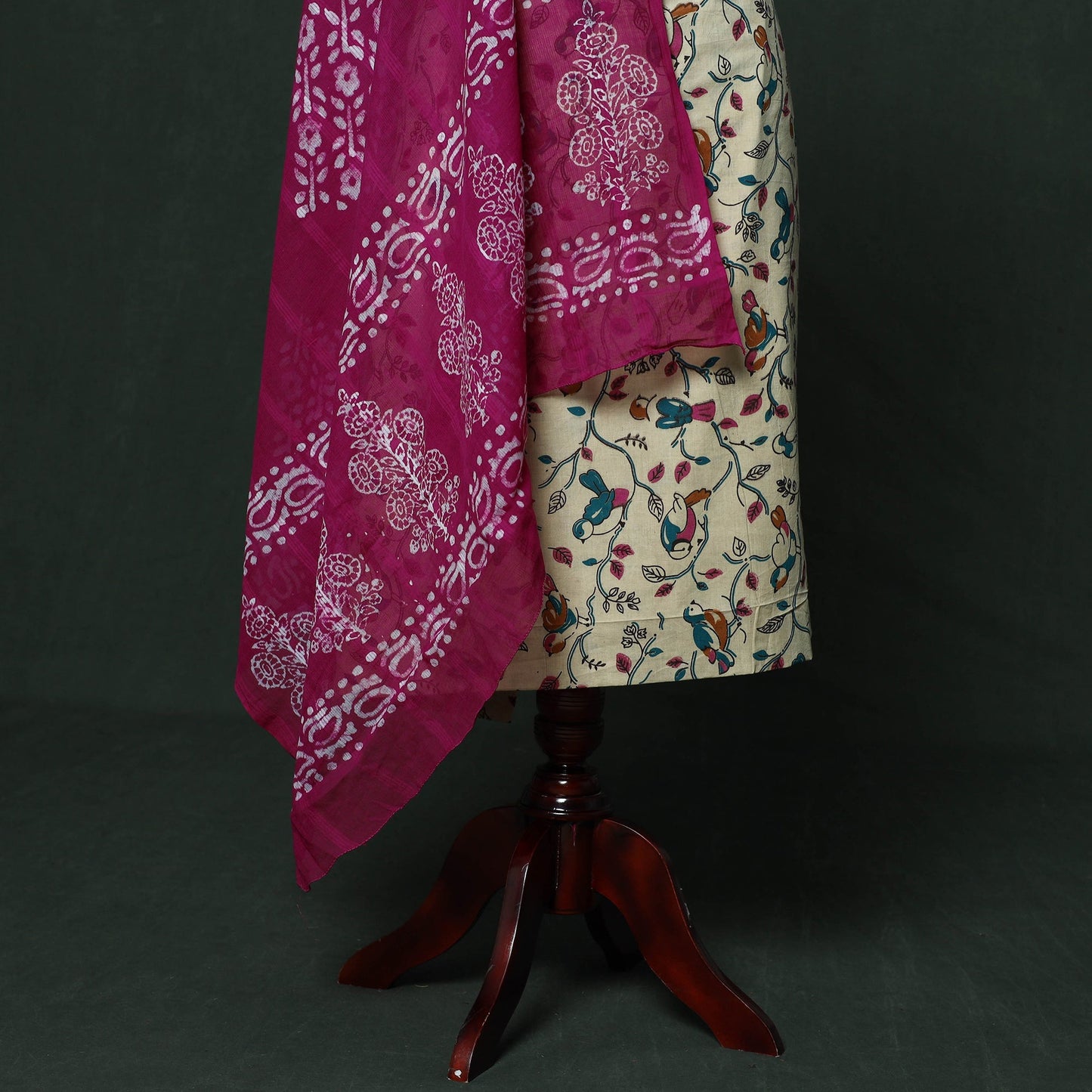 Kalamkari printed cotton 2pc unstitched dress material