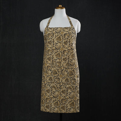 Beige Kalamkari Block Printed Cotton Apron 