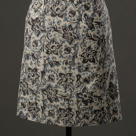 Beige Kalamkari Block Printed Cotton Apron with Pocket 