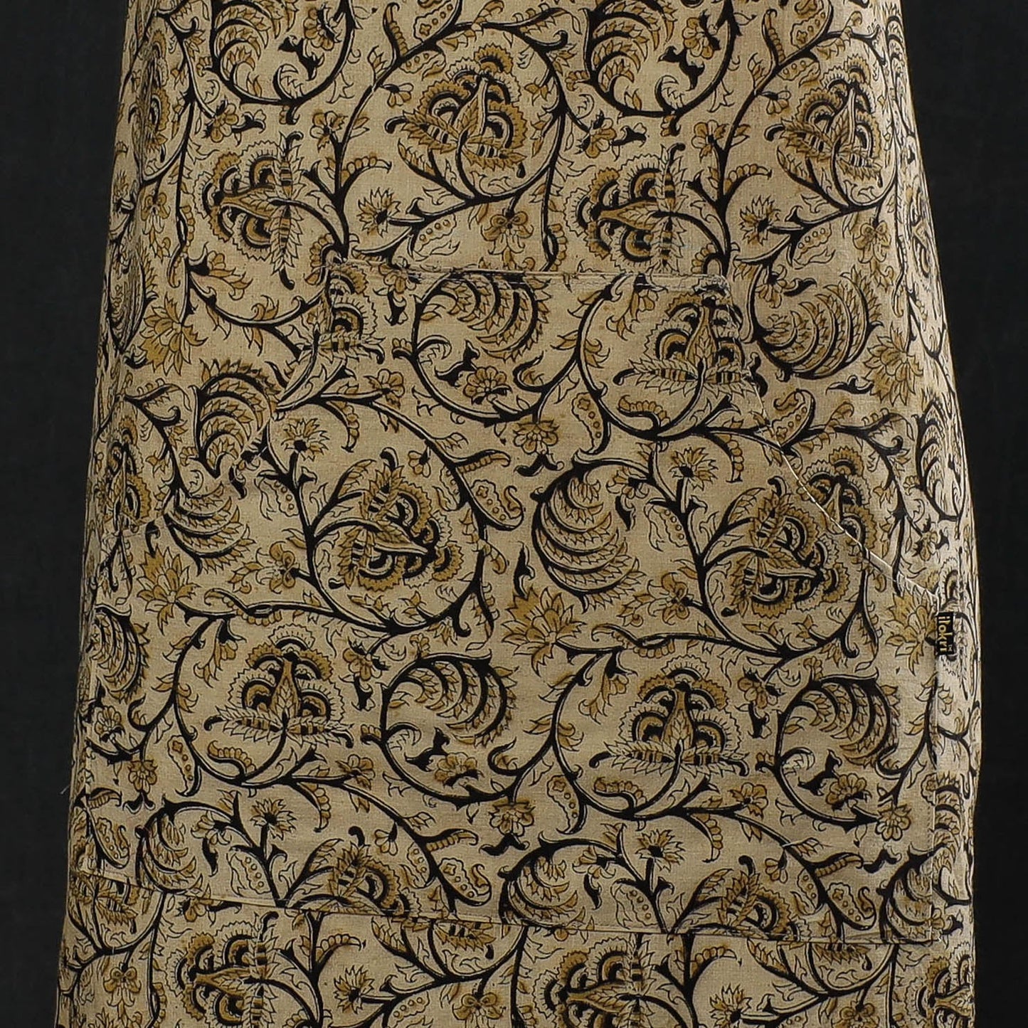 Beige Kalamkari Block Printed Cotton Apron 