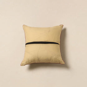 Beige - kalamkari printed cotton cushion cover 32