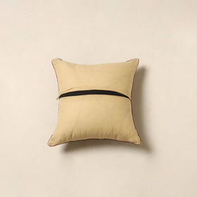 Beige - kalamkari printed cotton cushion cover 57