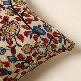 Beige - kalamkari printed cotton cushion cover 57
