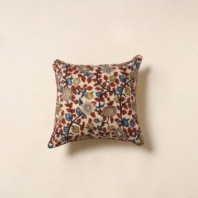 Beige - kalamkari printed cotton cushion cover 57