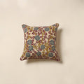 Beige - kalamkari printed cotton cushion cover 60